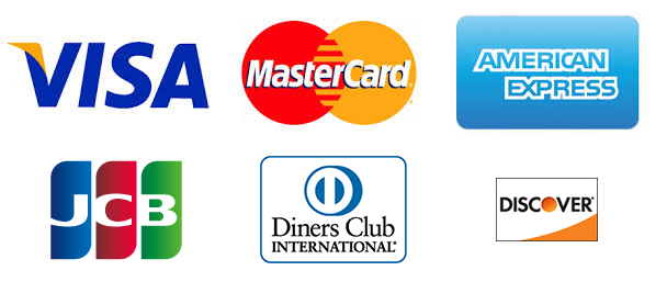 VISA / MasterCard / AMERICAN EXPRESS / JCB / Diners Club / Discover